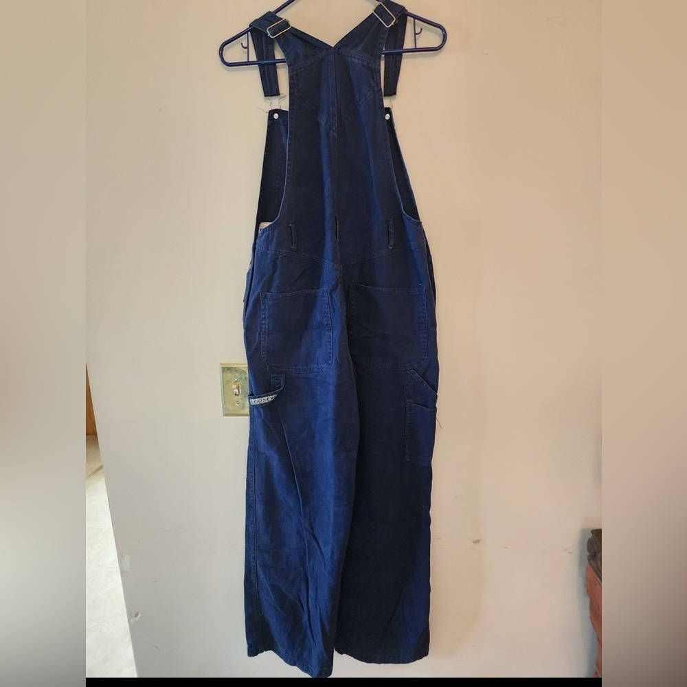 Vtg 90's Looney Tunes Sylvester & Tweety overalls Women's canvas navy blue Sz m - Picture 7 of 8